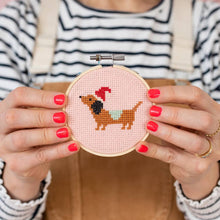 Load image into Gallery viewer, Christmas Dachshund Cross Stitch Kit