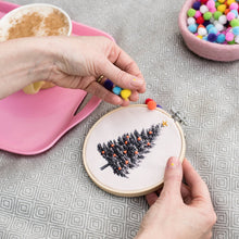 Load image into Gallery viewer, Christmas Tree Embroidery Hoop Kit: Pink