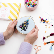 Load image into Gallery viewer, Christmas Tree Embroidery Hoop Kit: Pink