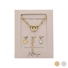 Load image into Gallery viewer, 18K Gold Stainless Steel Mama Charm Holder Necklace Gift Set: Gold