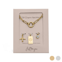 Load image into Gallery viewer, Gold Stainless Steel Travel Charm Holder Necklace Gift Set: Gold