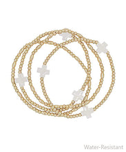 Load image into Gallery viewer, 4 Row Cross Station Ball Bracelet