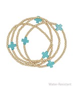 Load image into Gallery viewer, 4 Row Cross Station Ball Bracelet