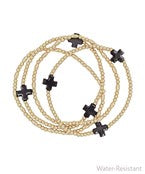 Load image into Gallery viewer, 4 Row Cross Station Ball Bracelet