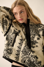 Load image into Gallery viewer, Floral Sherpa Fleece Half-Zip Pullover Jacket