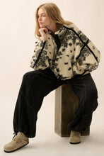 Load image into Gallery viewer, Floral Sherpa Fleece Half-Zip Pullover Jacket
