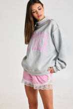 Load image into Gallery viewer, Mother Mock Neck Sweatshirt- Pink & Heather gray