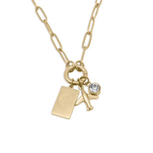 Load image into Gallery viewer, Gold Stainless Steel Travel Charm Holder Necklace Gift Set: Gold