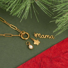 Load image into Gallery viewer, 18K Gold Stainless Steel Mama Charm Holder Necklace Gift Set: Gold