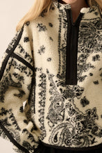 Load image into Gallery viewer, Floral Sherpa Fleece Half-Zip Pullover Jacket