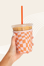 Load image into Gallery viewer, Boho Checkered Iced Coffee Sleeve: Small