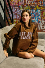 Load image into Gallery viewer, "PILATES" Mock Neck Sweatshirt: Brown
