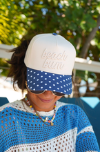 Load image into Gallery viewer, Beach Bum - Navy Polka Dot Hat
