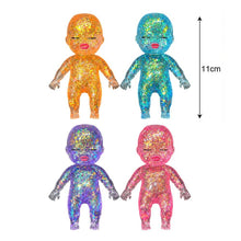 Load image into Gallery viewer, Glittered Figure Doll Squeeze Squishy Stress Relief Toy
