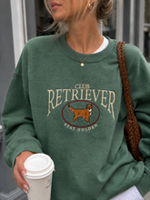 Load image into Gallery viewer, Embroidered Retriever Club Sweatshirt: HEATHER GREEN
