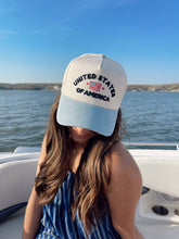 Load image into Gallery viewer, United States of America - Denim Blue Vintage Trucker Hat
