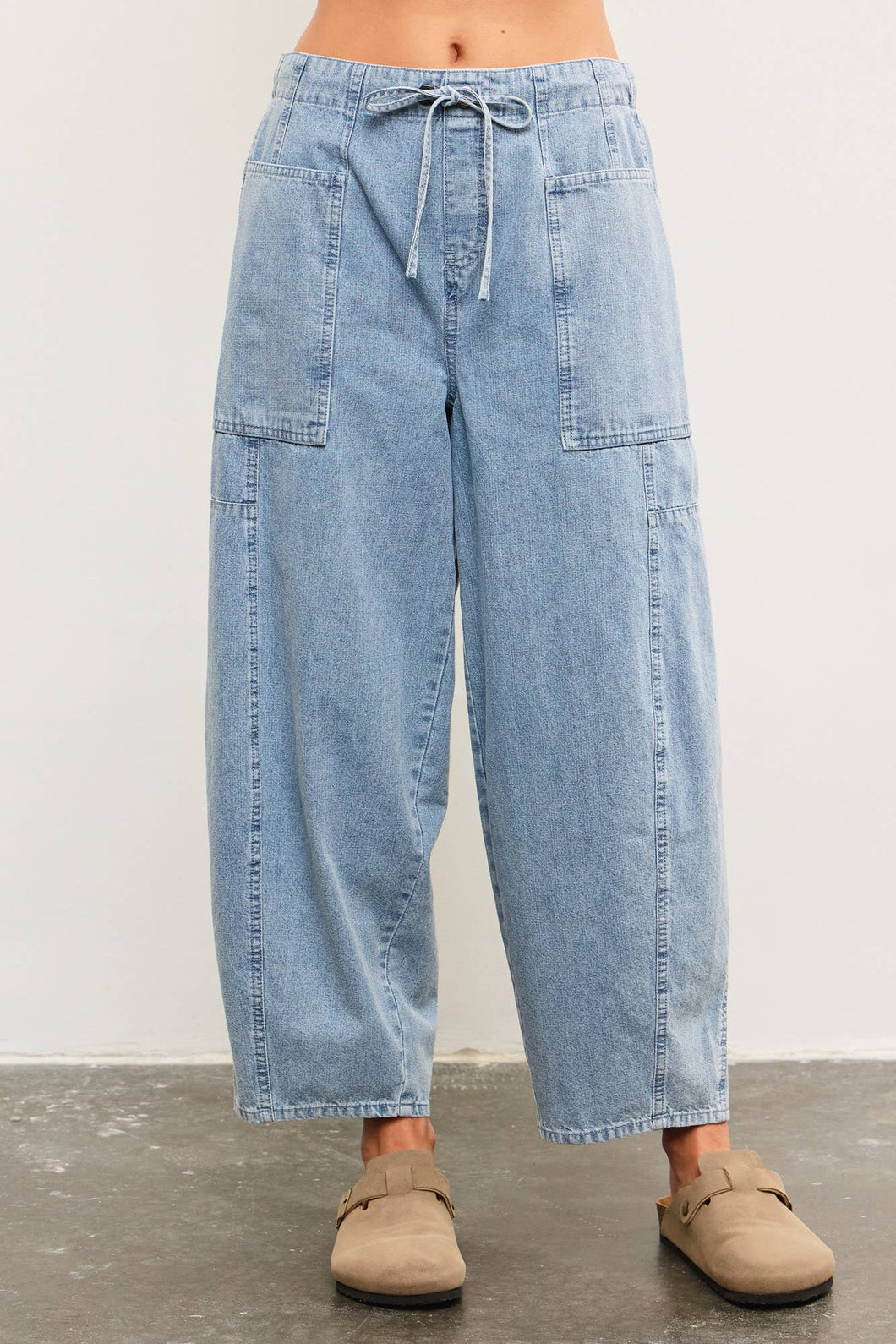 Lana Drawstring Barrel Jeans