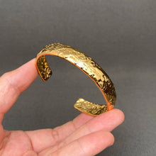 Load image into Gallery viewer, Flower Texture 18K Gold Plated Stainless Steel Cuff
