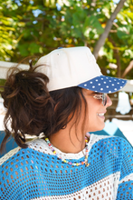 Load image into Gallery viewer, Beach Bum - Navy Polka Dot Hat
