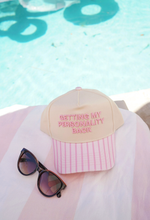 Load image into Gallery viewer, Getting my Personality Back - Pink Stripe Trucker Hat
