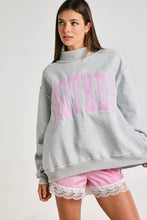Load image into Gallery viewer, Mother Mock Neck Sweatshirt- Pink &amp; Heather gray
