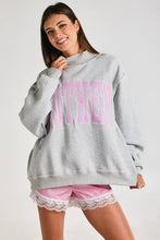 Load image into Gallery viewer, Mother Mock Neck Sweatshirt- Pink &amp; Heather gray
