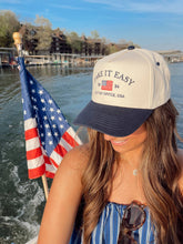 Load image into Gallery viewer, Take it Easy Vintage Trucker Hat: Navy

