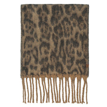 Load image into Gallery viewer, Woven Leopard Pattern Print with Fringe Scarf
