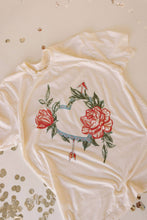 Load image into Gallery viewer, Scalloped Rose Heart Graphic Tee
