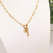 Load image into Gallery viewer, 18K Gold Stainless Steel Mama Charm Holder Necklace Gift Set: Gold
