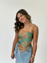 Load image into Gallery viewer, Paisley Satin Bandana Tube Top
