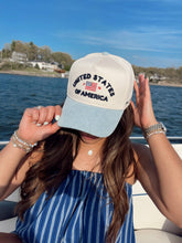 Load image into Gallery viewer, United States of America - Denim Blue Vintage Trucker Hat
