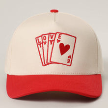 Load image into Gallery viewer, Romantic LOVE Card Embroidery Two-Tone Trucker Hat
