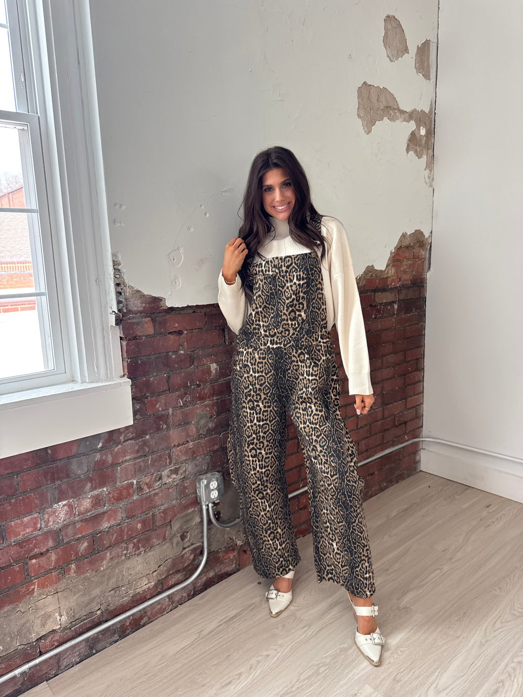 Lina Leopard Overalls