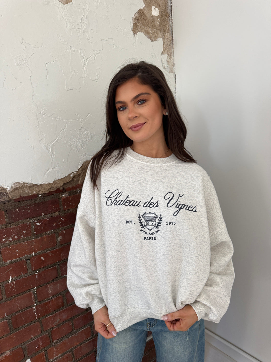 Paris Embroidered Crewneck