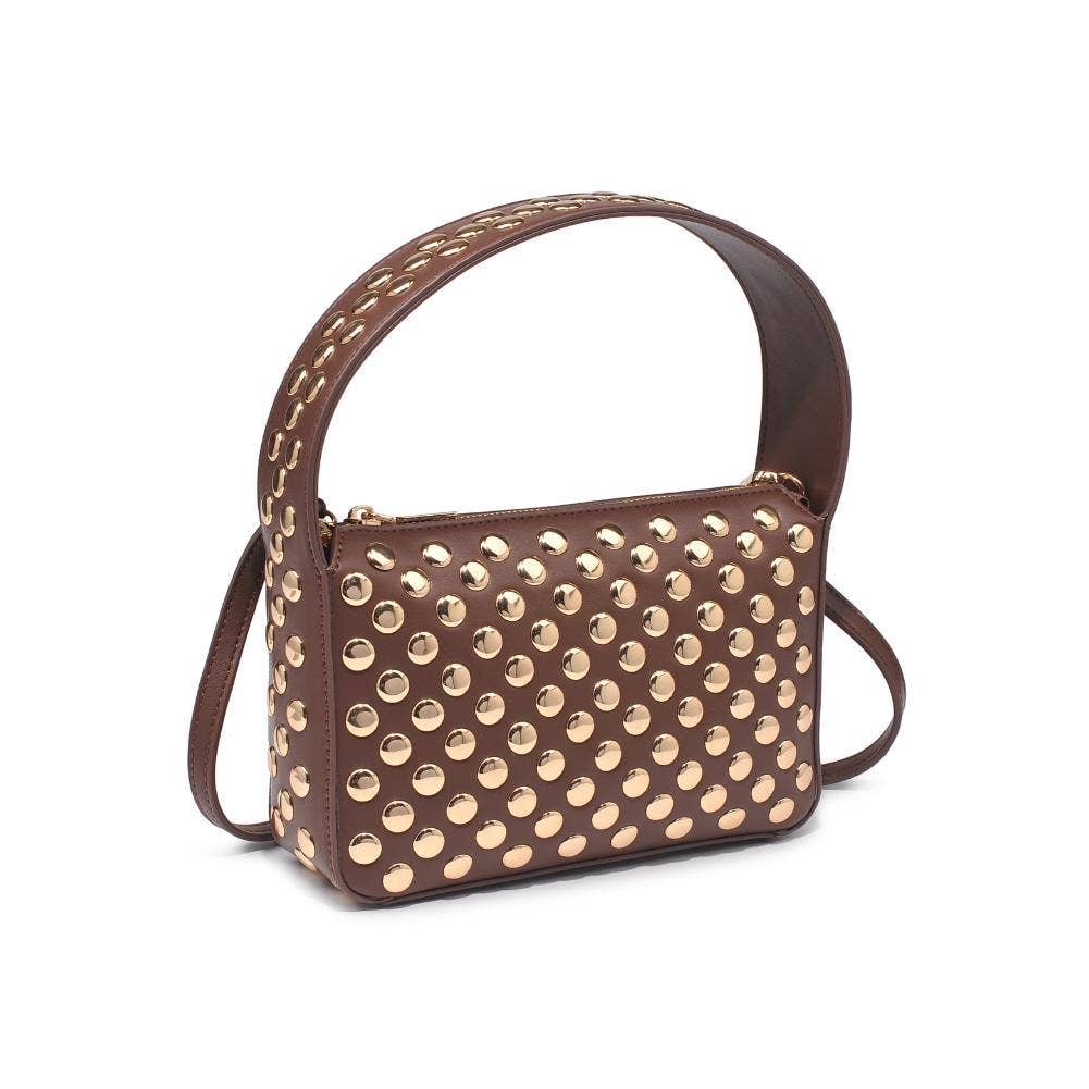 Isabel Studded Crossbody: Chocolate