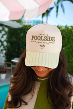 Load image into Gallery viewer, Palms &amp; Poolside - Green Stripe Trucker Hat
