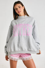 Load image into Gallery viewer, Mother Mock Neck Sweatshirt- Pink &amp; Heather gray
