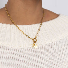 Load image into Gallery viewer, Gold Stainless Steel Travel Charm Holder Necklace Gift Set: Gold
