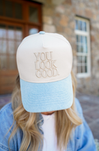 Load image into Gallery viewer, You Look Good. - Denim Vintage Trucker Hat
