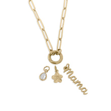 Load image into Gallery viewer, 18K Gold Stainless Steel Mama Charm Holder Necklace Gift Set: Gold
