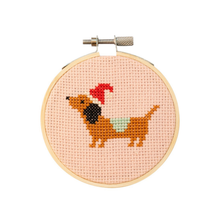 Load image into Gallery viewer, Christmas Dachshund Cross Stitch Kit
