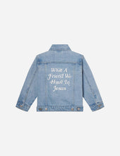 Load image into Gallery viewer, What a Friend in Jesus Kids Denim Jacket

