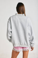 Load image into Gallery viewer, Mother Mock Neck Sweatshirt- Pink &amp; Heather gray

