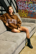Load image into Gallery viewer, "PILATES" Mock Neck Sweatshirt: Brown
