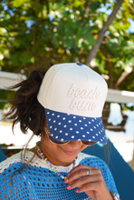 Load image into Gallery viewer, Beach Bum - Navy Polka Dot Hat
