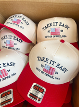 Load image into Gallery viewer, Take it Easy Vintage Trucker Hat: Navy
