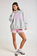 Load image into Gallery viewer, Mother Mock Neck Sweatshirt- Pink &amp; Heather gray
