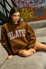 Load image into Gallery viewer, "PILATES" Mock Neck Sweatshirt: Brown
