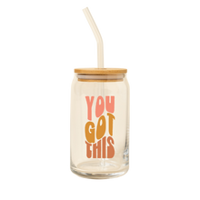 Load image into Gallery viewer, Can Glass w/Lid + Straw (Perfect for Holiday!): You Got This
